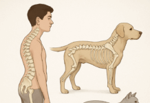 왜 인간에게만 특발성 척추측만증이 나타날까?